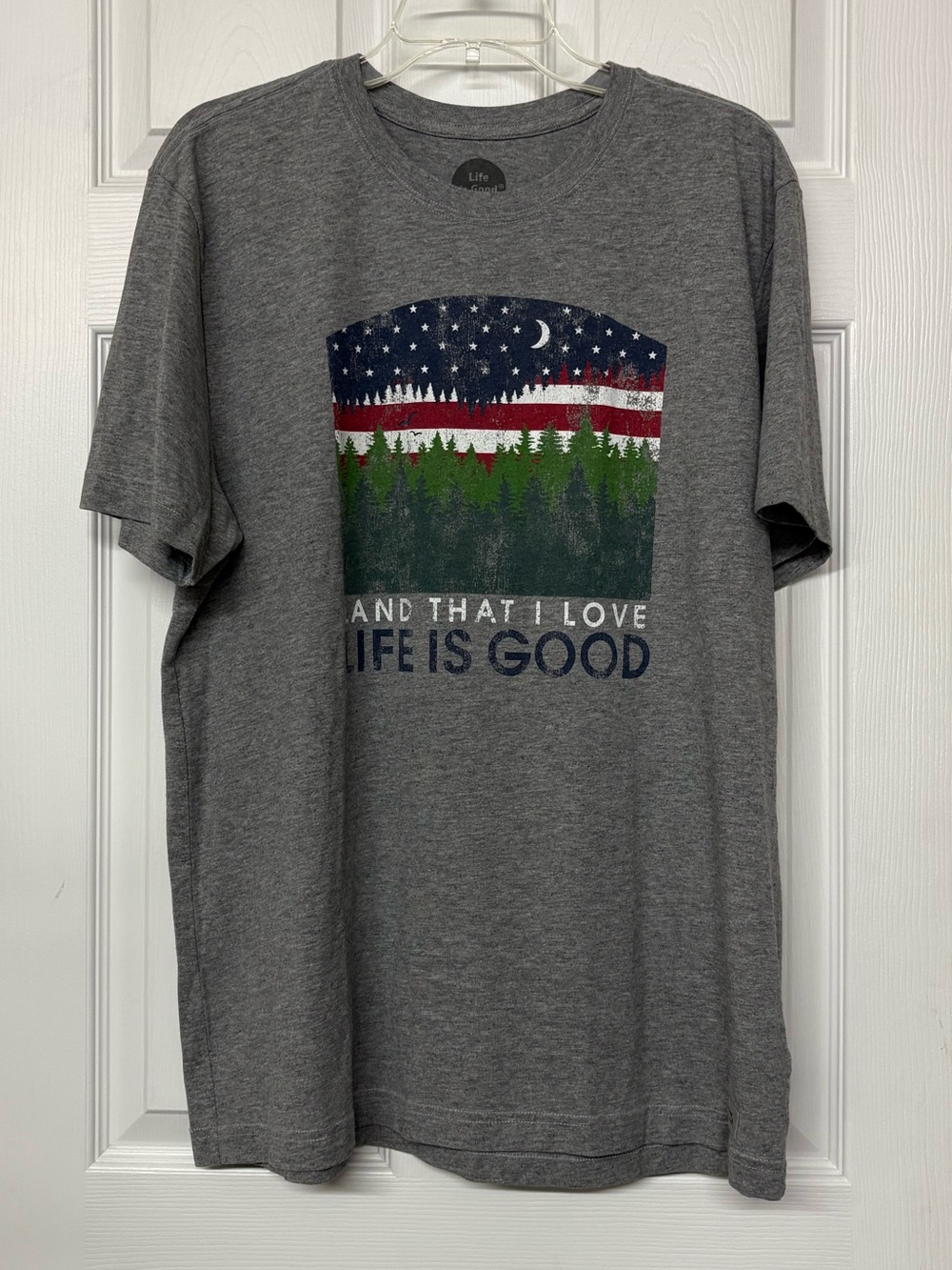 Life Is Good Land That I Love Great Crusher Tee Classic Fit Gray Sz L